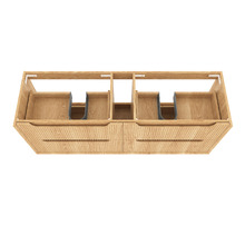 Byron Fluted 1500mm Woodland Oak Wall Hung Double Vanity with Countertop